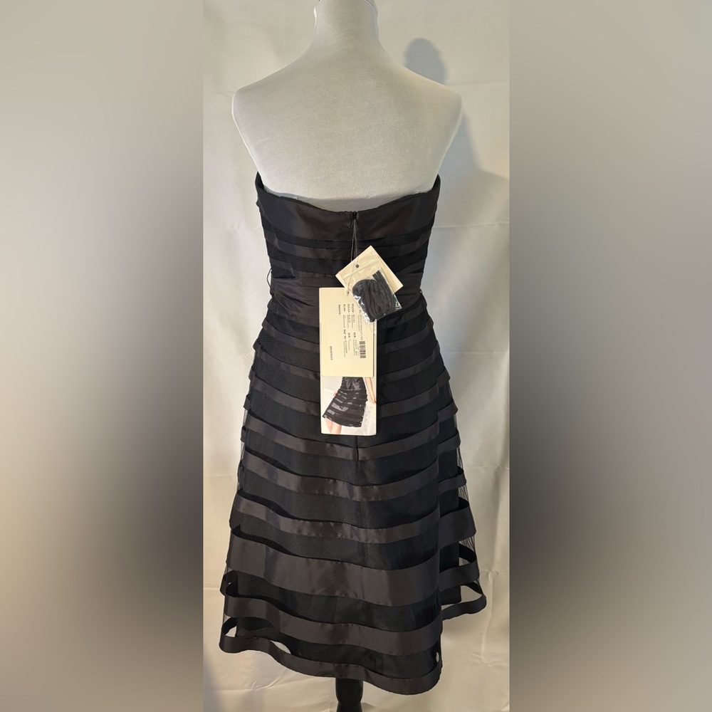 B2 Jasmine Strapless Cocktail Party Prom Dress Black Size 10 NWT - Picture 2 of 5